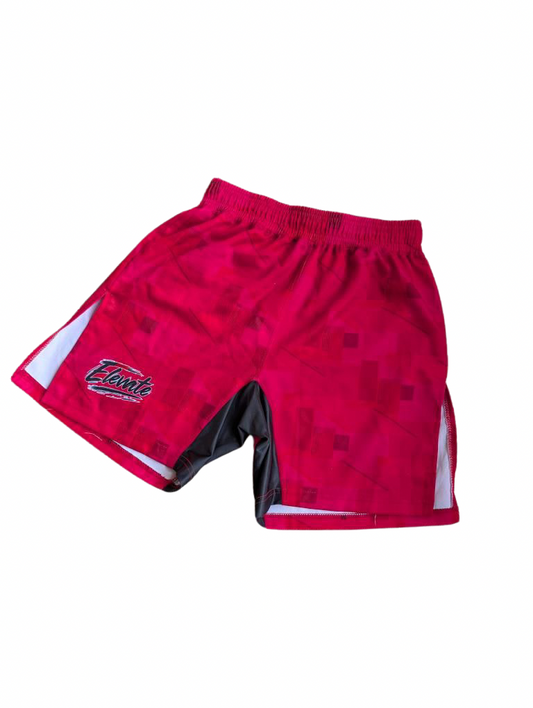 Red Block Split Shorts