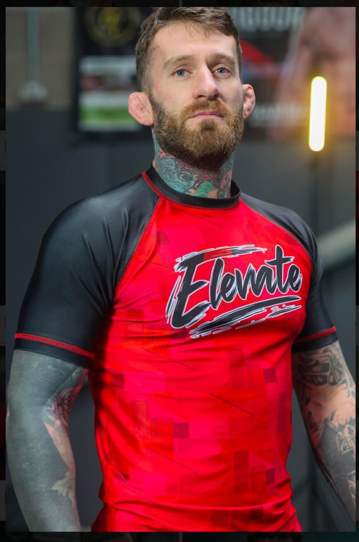 Red Block Rashguard