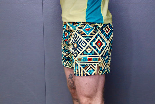 Yellow Aztec Shorts